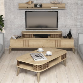 Hanah Home Eylül - Conjunto de muebles de salón Roble